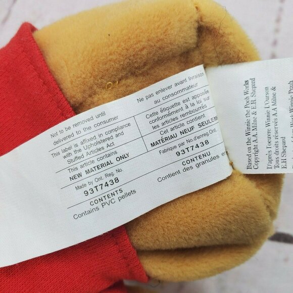 Christmas Winnie the Pooh 8" Plush Toy with Santa Hat – Holiday Bean Bag Collect - Picture 7 of 8